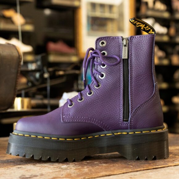 Dr. Martens JADON III Pisa PLATFORM Boots in Purple MSRP$250 RichSoft Leather - Picture 10 of 16